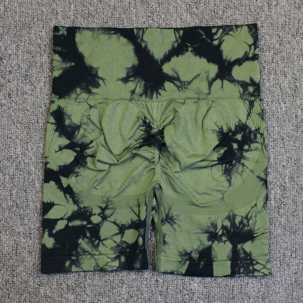 Pantalon de Yoga imprimé Tie-dye, short de Fitness à séchage rapide, Sexy, taille haute, Leggings de levage des hanches, pour femmes, été