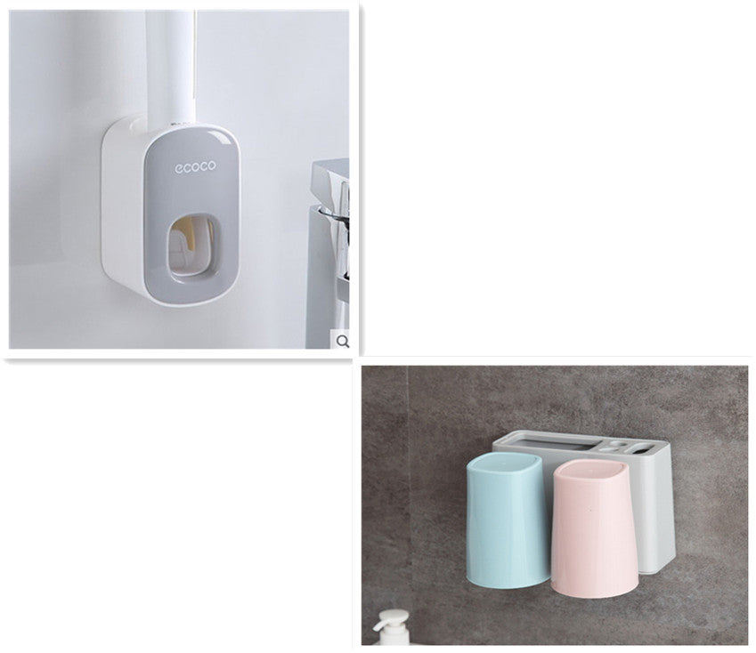 Porte-dentifrice automatique mural, ensemble d'accessoires de salle de bains, distributeur