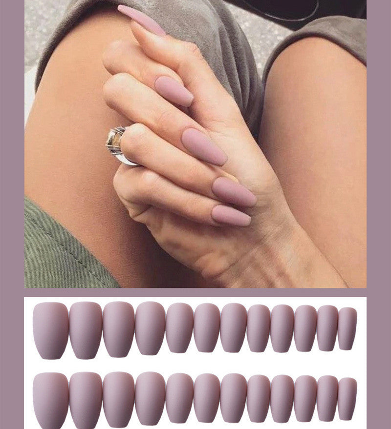 Frosted Ballet Press-On Nails Complete Kit - 24 Pieces | Professional Application Set