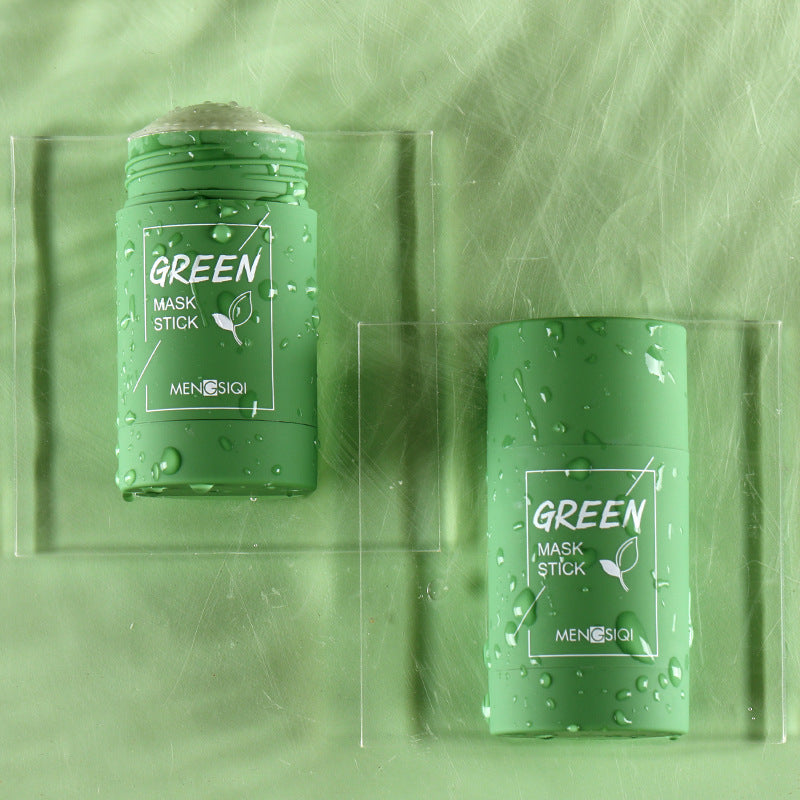 Green Tea Oil Control äggplanta Acne Cleansing Mask Hudvård återfuktande Ta bort Blackhead Fine Pores lera mask