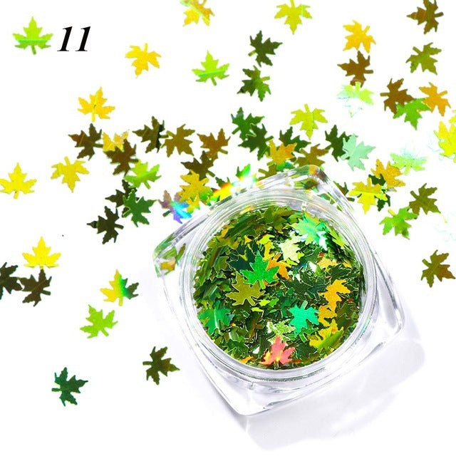 Autumn Maple Leaf 3D Sequins - Mixed Color Gradient | Leaf Drop Design 1 Box Set