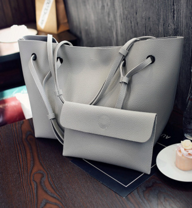 2-in-1 Fashion Tote Set - Convertible Shoulder Bag with Detachable Crossbody Pouch
