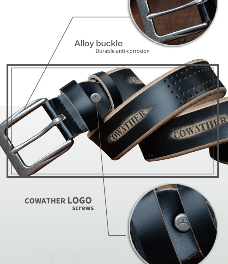 Men's Swedish Leather Belt - Nordic Quality