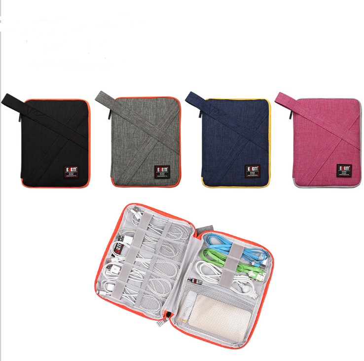 Kompatibel med Apple, BUBM Travel Universal Cable Organizer Elektroniktillbehör Fodral Gadgetväska för USB, telefon, laddare och kabel, Passar för ipad