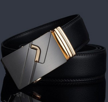 Men's Leather Two-Layer Business Korean Classic Suit Belt - Professional Durability