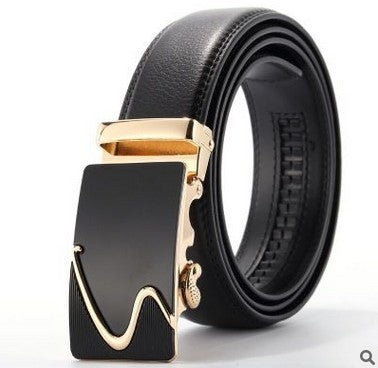 Men's Leather Two-Layer Business Korean Classic Suit Belt - Professional Durability
