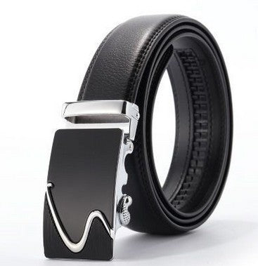Men's Leather Two-Layer Business Korean Classic Suit Belt - Professional Durability