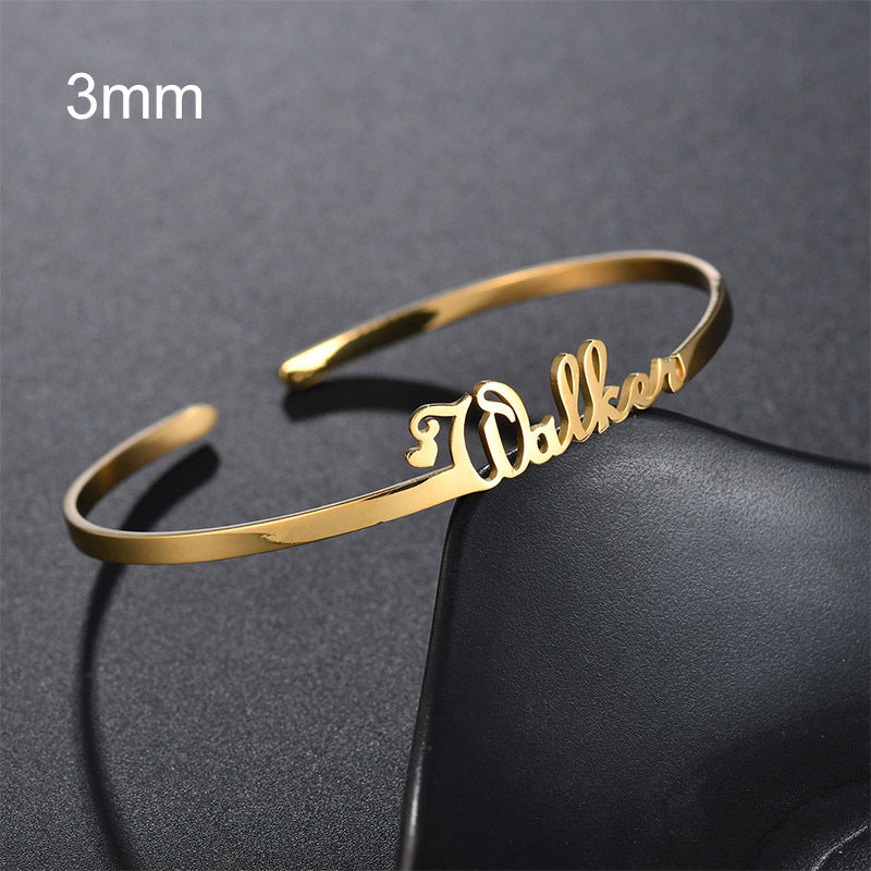 Electroplated English Alphabet Bracelet