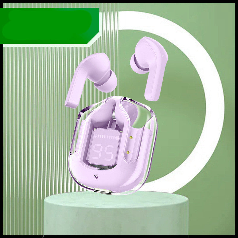 Nytt Mini Transparent trådlöst Bluetooth Headset Digital Display ENC brusreducering True Wireless Sports Music