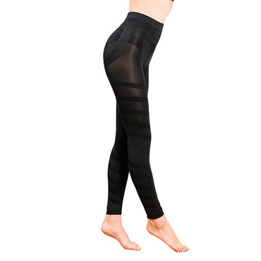 Premium Cropped Leggings - 90% Nylon 10% Spandex - Free Size (86-100cm Waist) - Black - Comfortable Stretch