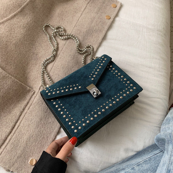 Textured Leather Mini Messenger - Compact Shoulder Bag with Scrub Finish