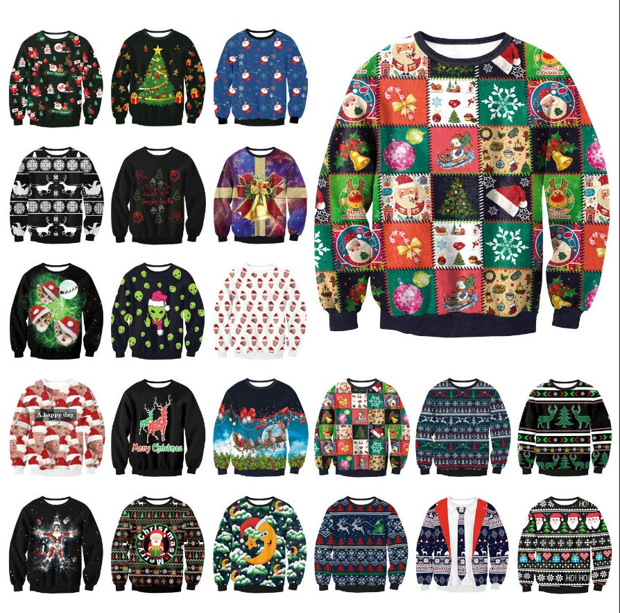 Funny Christmas Sweater Holiday Santa Elf Funny Women Men Sweaters Tops Autumn Winter Clothes for Winter