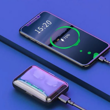 Casque Bluetooth multifonction, mouvement binaural, batterie externe, Support téléphonique