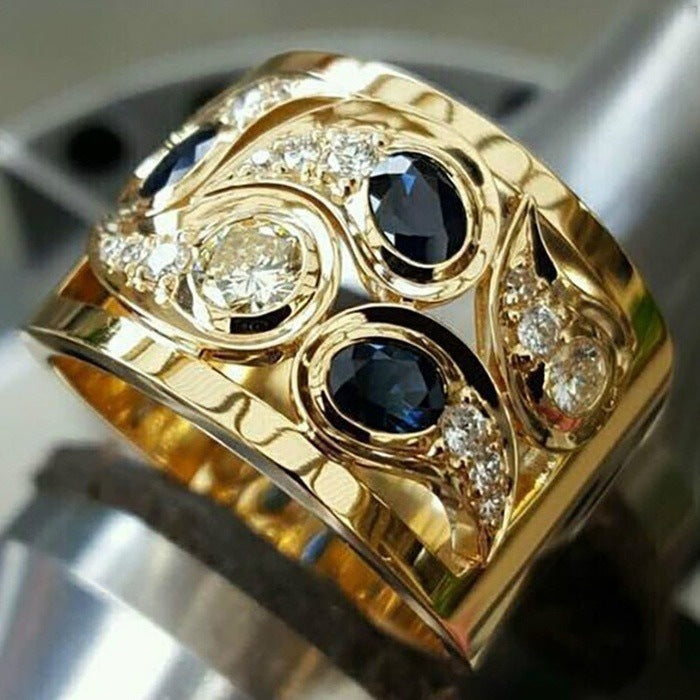 C it all Cartoon Geometric Alloy Ring Gold – US 5-13
