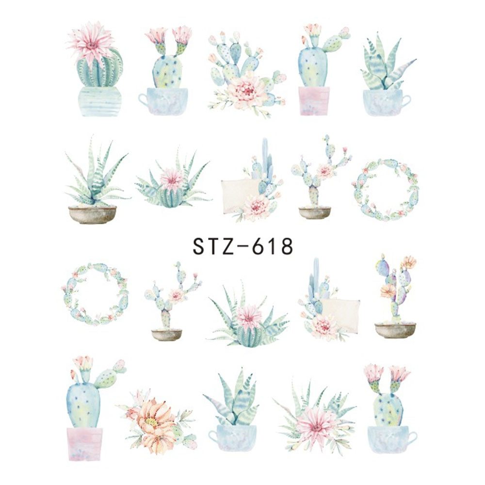 Butterfly Flower Water Transfer Nail Decals - JISTZ508 Design | 6.4x5.3cm Professional