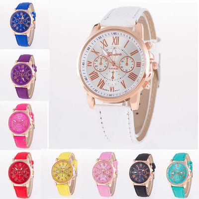 Three Eye Watches Retro GENEVA Geneva Students Couples Watches Men's Belts Quartz Trends Watches - Stylish Functional Reliable Trendy Timeless Modern