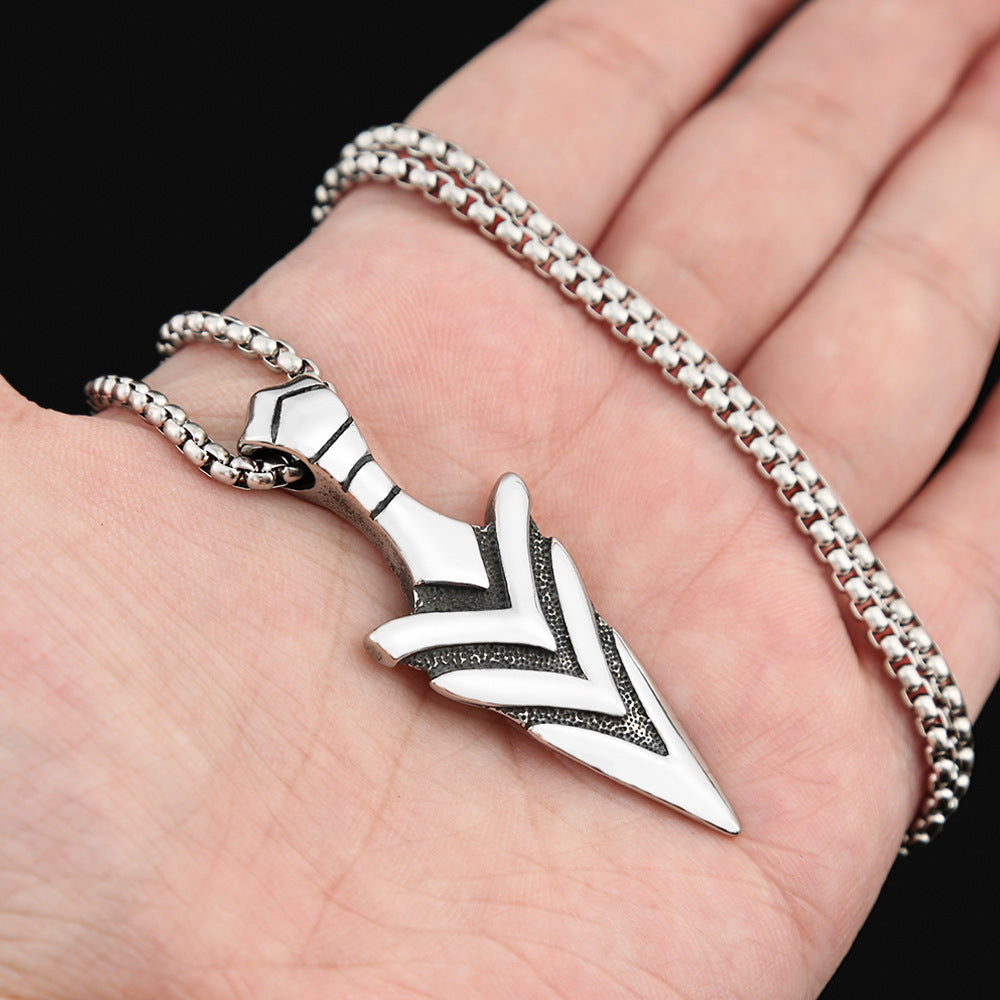 Triangle Spear Stainless Steel Necklace For Men
