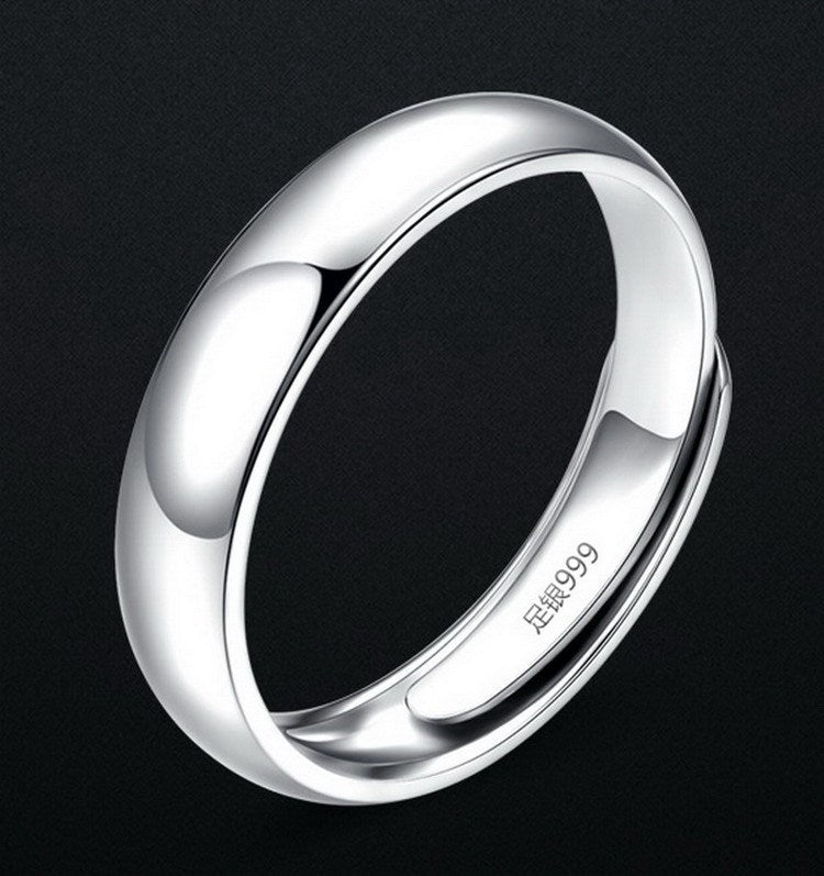 Bague brillante bague en argent simple pour hommes