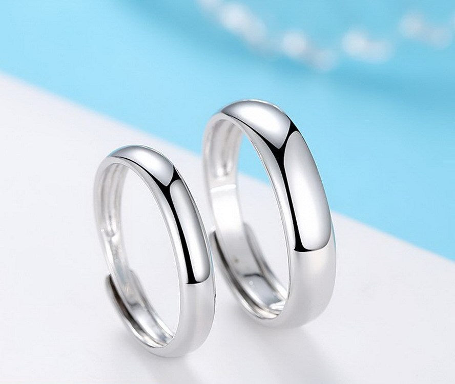 Bague brillante bague en argent simple pour hommes
