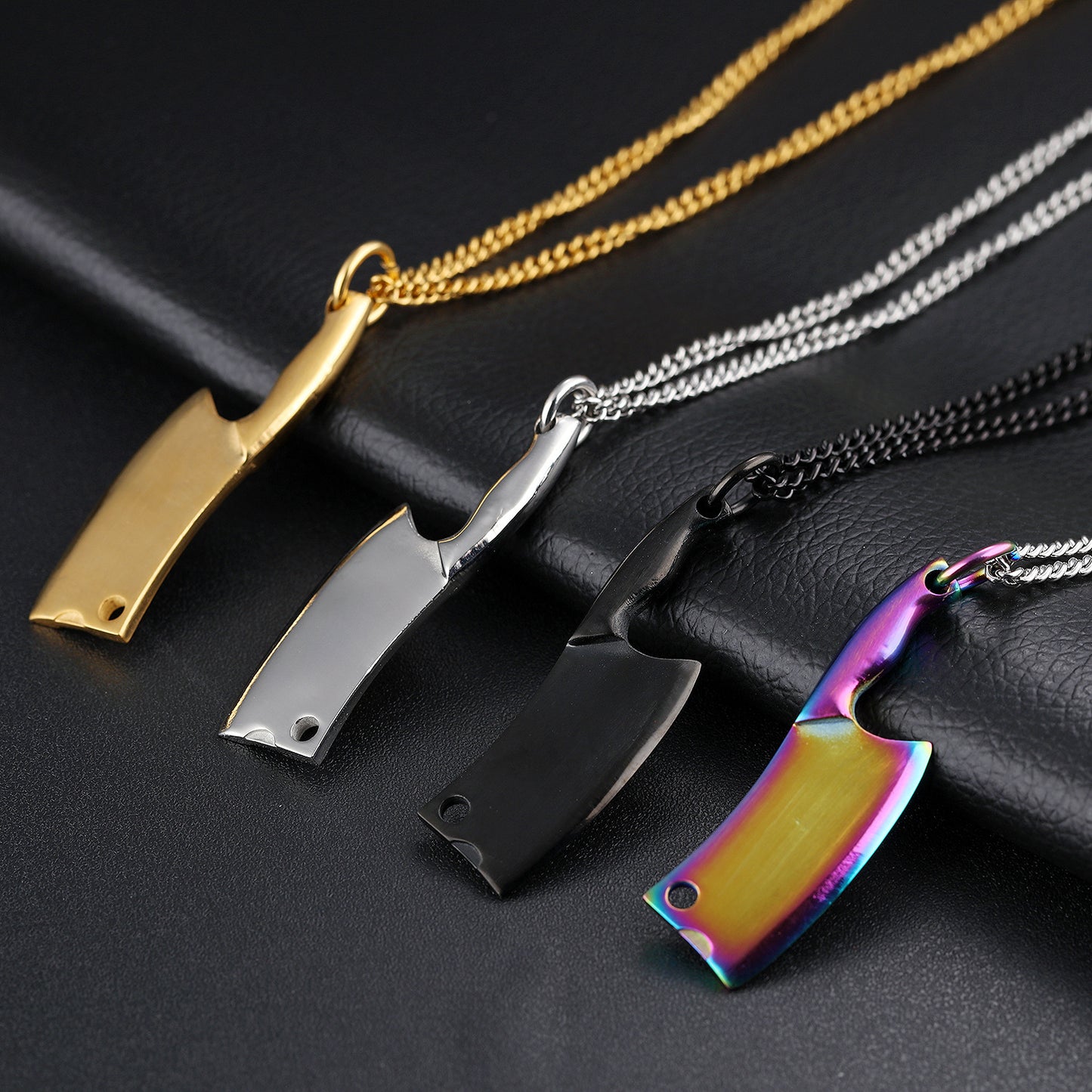 Collier en acier inoxydable pour hommes, pendentif classique éblouissant coloré