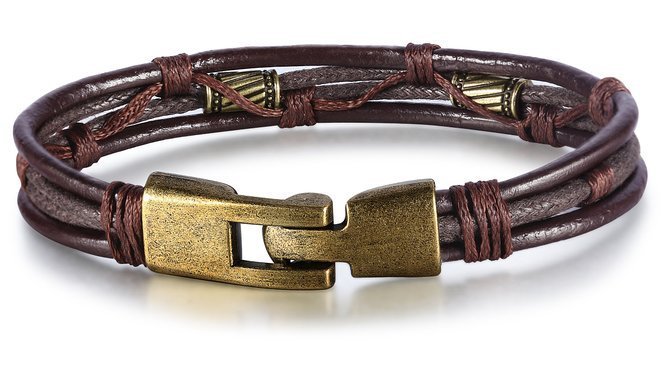 Retro armband i flätat läder för män
