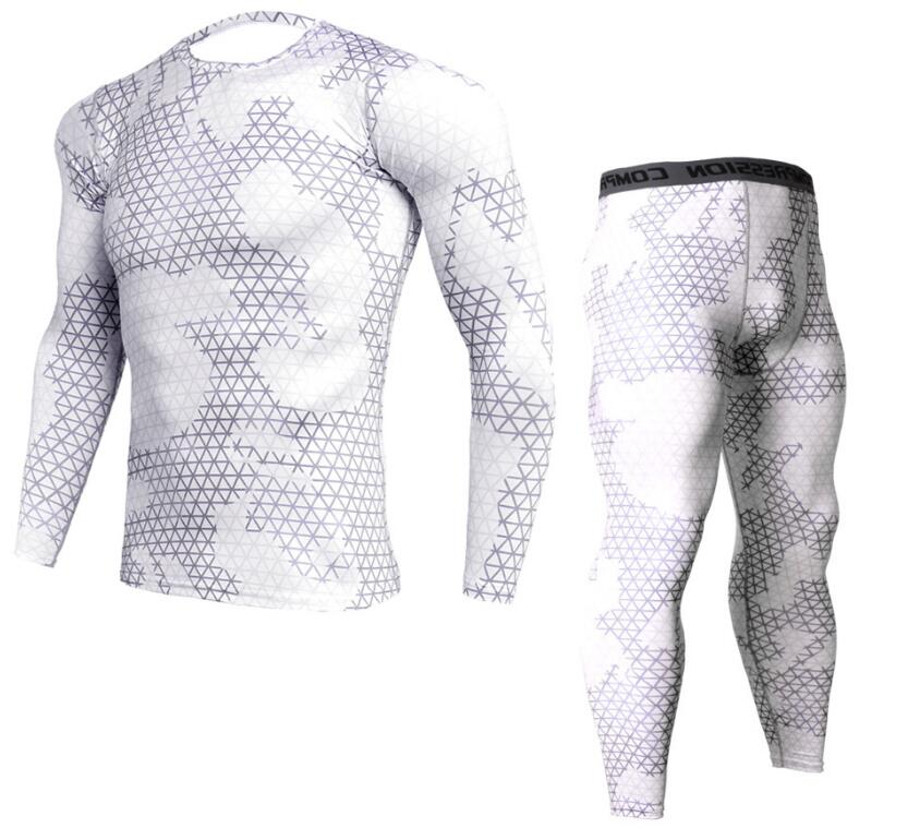Ensemble pantalon et T-shirt de Camouflage pour hommes, T-shirt Crossfit à la mode, vêtements de marque à Compression, jogging, Leggings décontractés