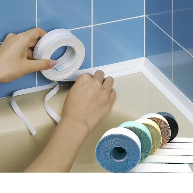 Bathroom Sealing Strip Tape - White PVC Self-Adhesive Waterproof Wall Sticker