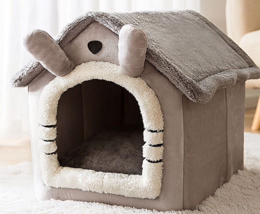 Hopfällbart hundhus Husdjur Kattsäng Vinter Hundvilla Sleep Kennel Avtagbart bo Varmsluten grottsoffa Husdjurstillbehör