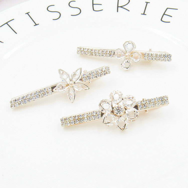 Koreanska hårtillbehör Rhinestone Bangs Clip