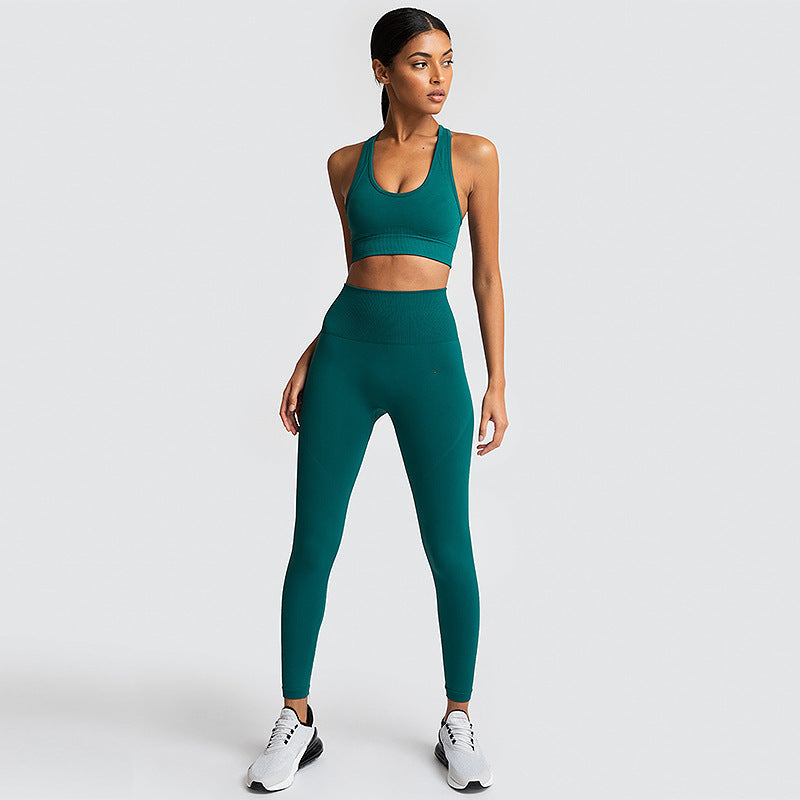 Sömlös gym Set Nylon kvinna Sportskläder