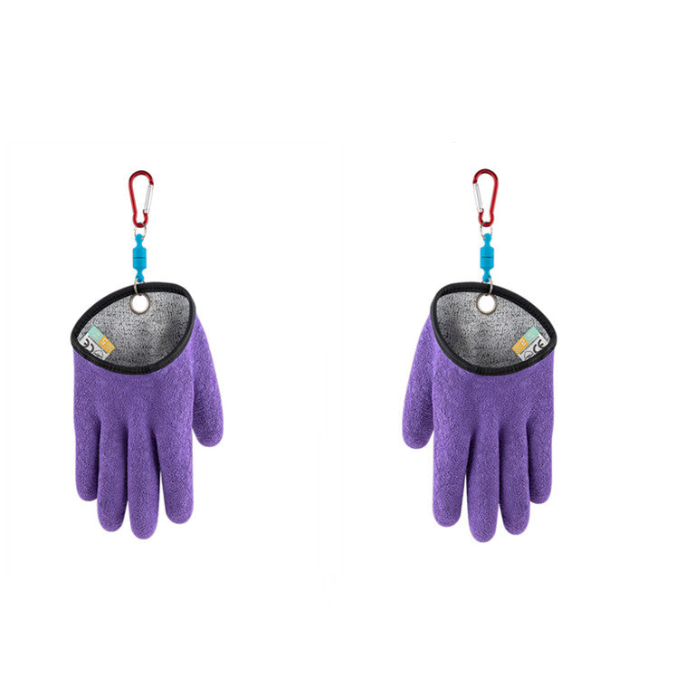 Fiskehandskar Anti-halk Skydda handen från punktering repor Fisherman Professional Catch Fish Latex Jakthandskar Vänster Höger