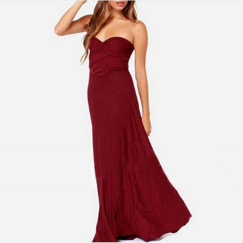 Robe Maxi Boho Convertible à Bandage pour Femmes