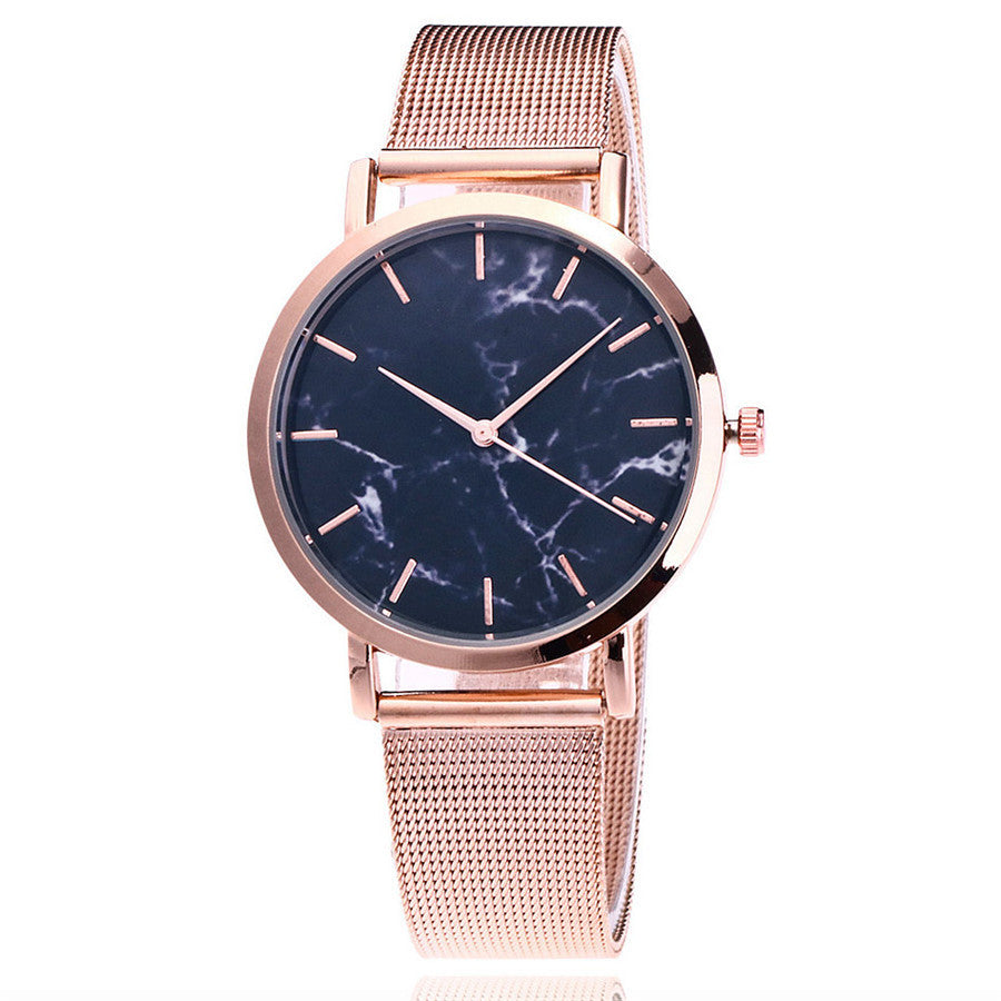 Vansvar Fashion Brand Silver And Gold Mesh Band Creative Marble Wristwatch Casual Women Quartz Watches Gift Relogio Feminino - Elegant Stylish Functional Unique Sophisticated Must-Have