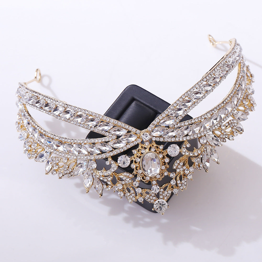 Bröllop Crown Huvudbonad Bröllopsbröllop Rhinestone Bröllop Style Crown Accessoarer