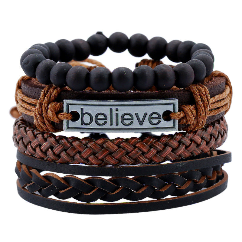 Believe Suit Läderarmband för män