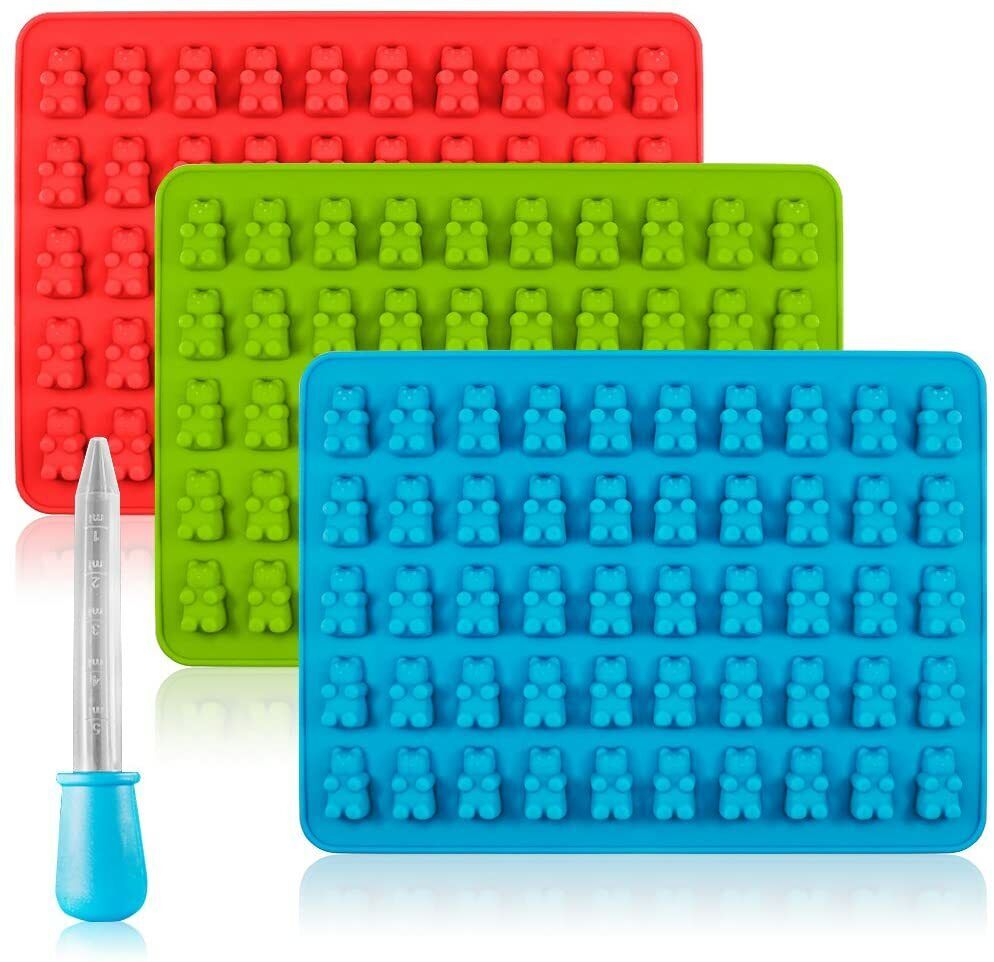 Gummy Bear Mould Godis & Ice Cube Fay Chocolate Maker 3 Silikonformar Craft Kit