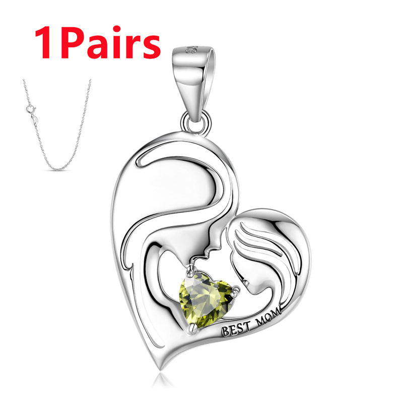 Halsband i 925 sterlingsilver med bästa mamma-motiv, mors dag-serien