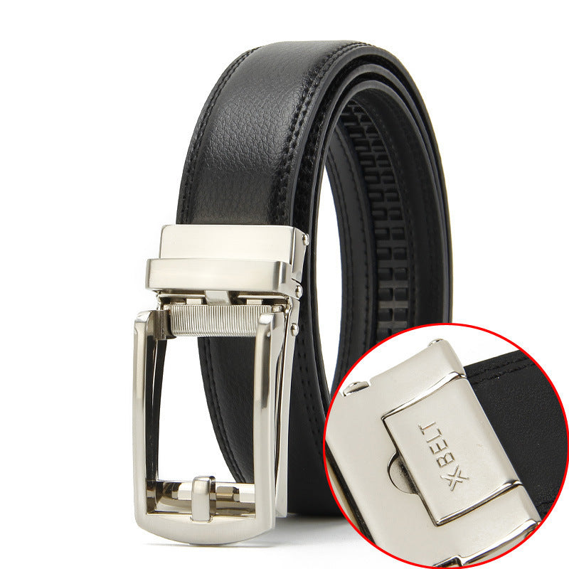 Men's Two-Layer Cowhide Fake Needle Automatic Buckle Special Belt - Distinctive Character
