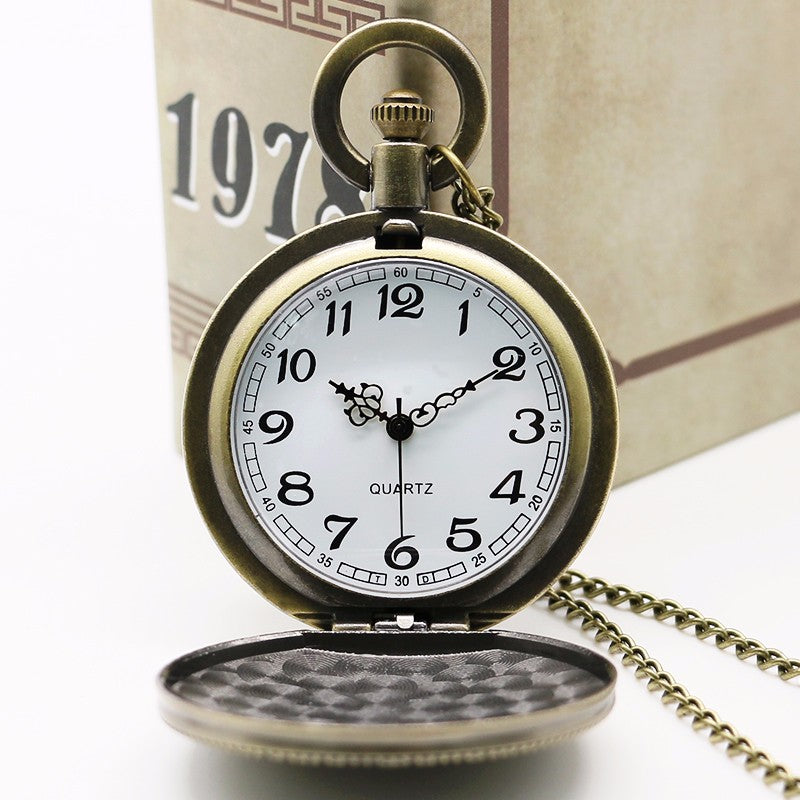 Vintage Large Cheongsam Pattern Necklace Pocket Watch Men's And Women's Antique Large Pocket Watch - Cultural Elegant Nostalgic Timeless Unisex