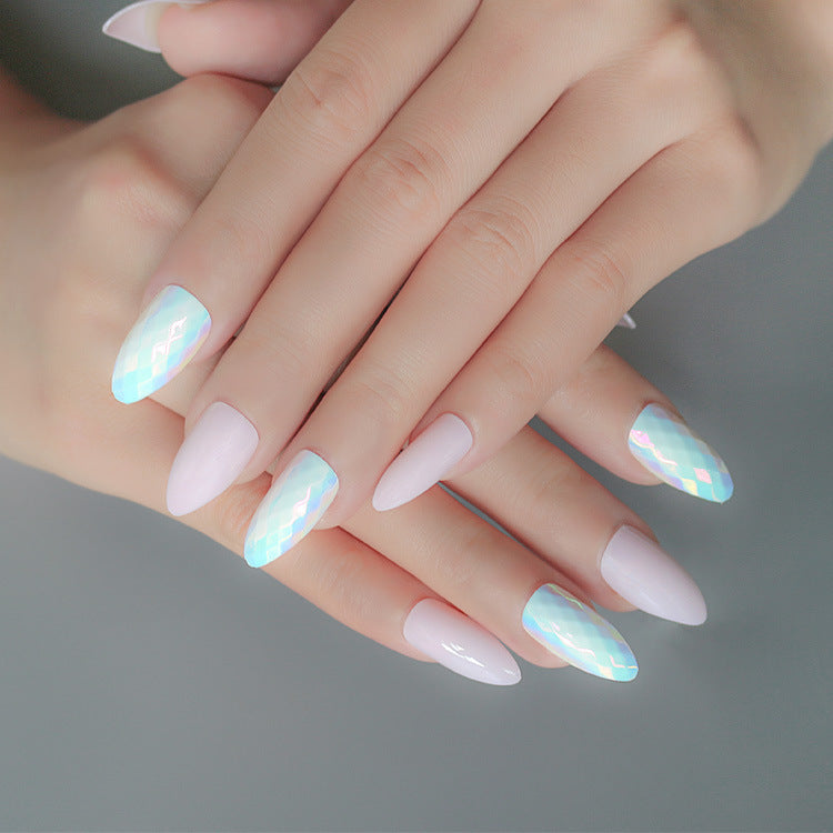 Square-Head Press-On Nails - VN15-0061-F14 | 24 Pieces + Nail Strip Set