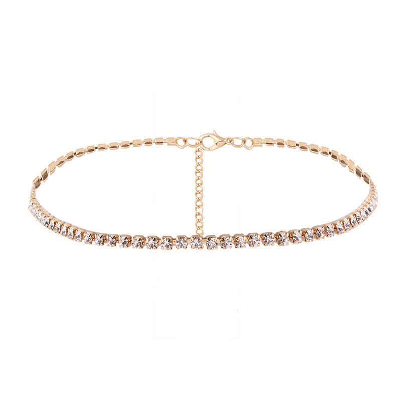 Halsband Short Choker halsband smycken för kvinnor Christmas Crystal Halsband Guld pläterade halsband Silver-pläterad
