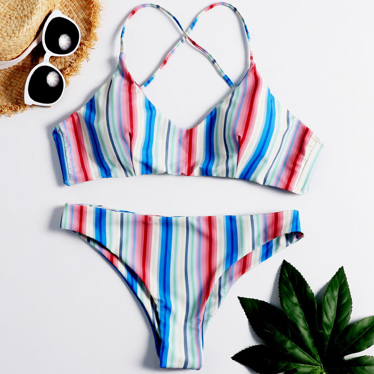 Solid Color Bikini Sexy Strappy Swimsuit