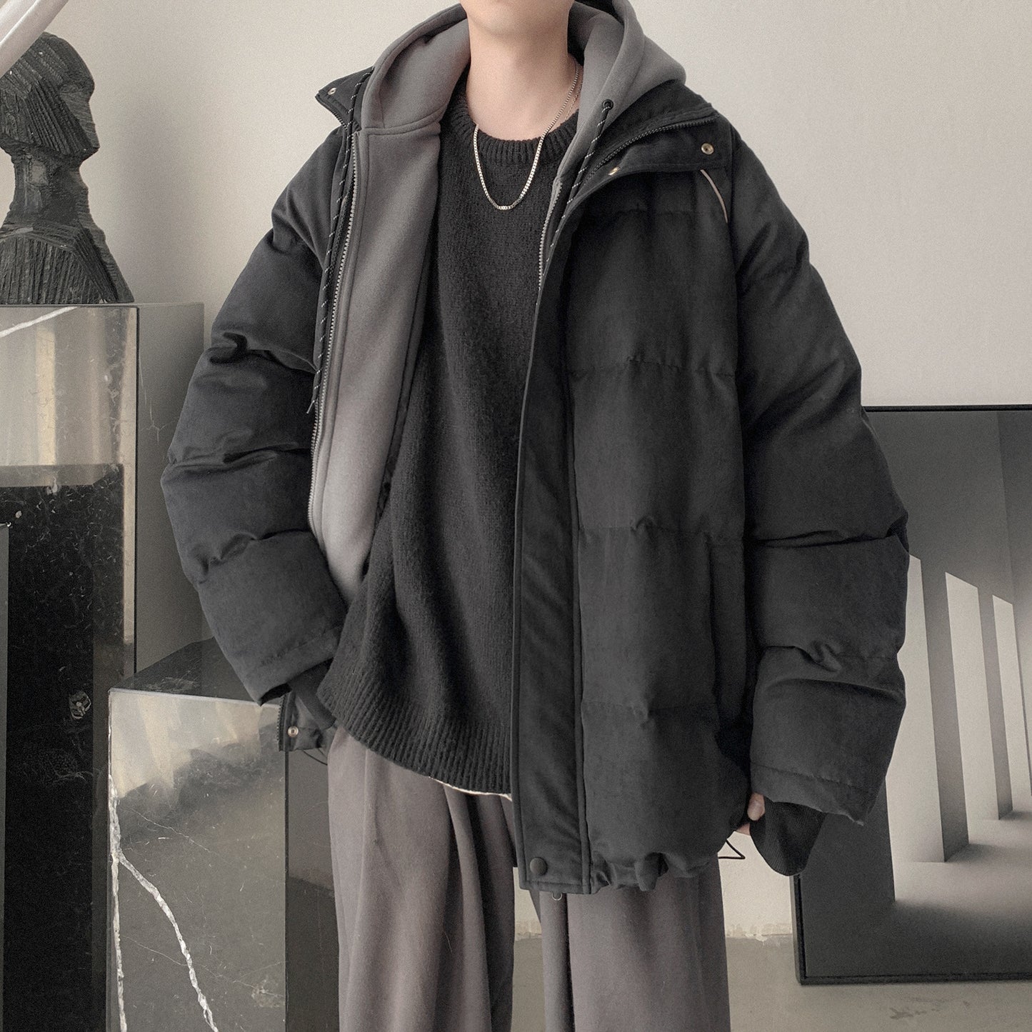 Veste à capuche rembourrée en coton Youth Street rembourrée pour hommes