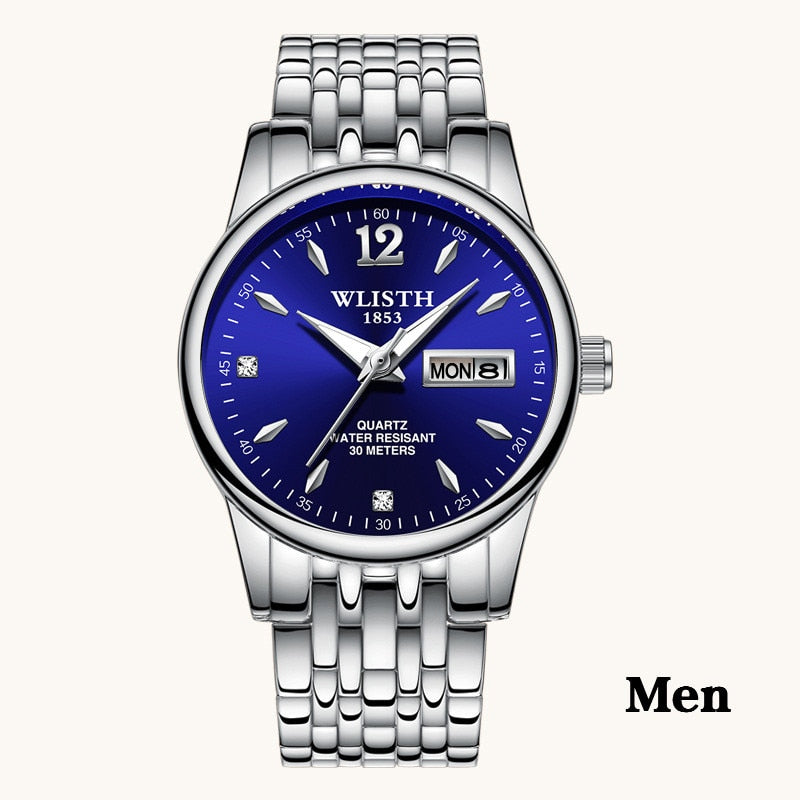 Femmes robe montre or Rose en acier inoxydable WLISTH marque mode dames montre-bracelet semaine Date Quartz horloge femme montres de luxe