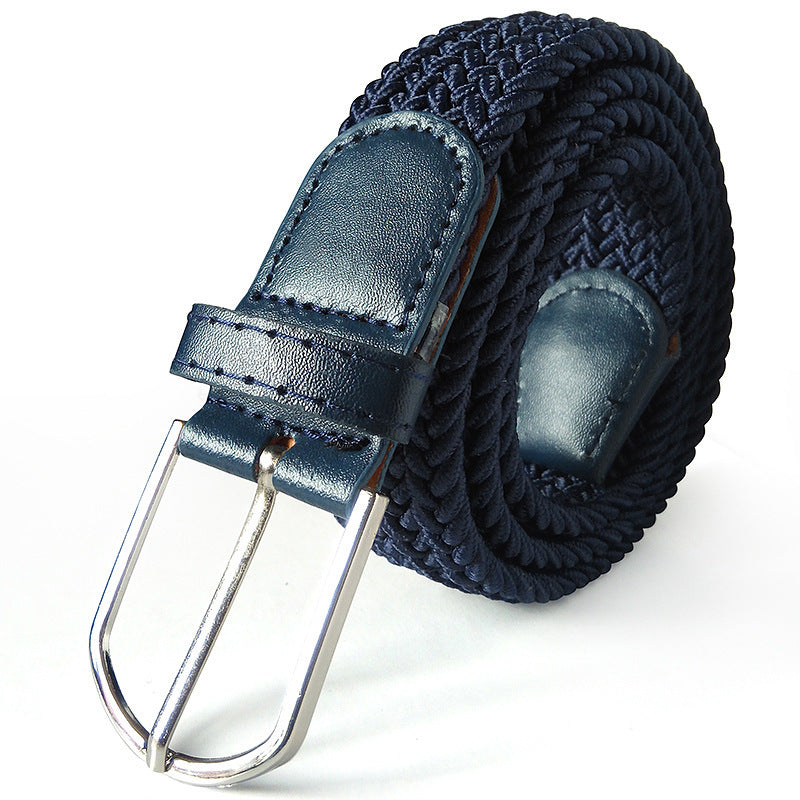 Unisex Braided Elasticated Stretch Canvas Student Belt - Flexible Comfort