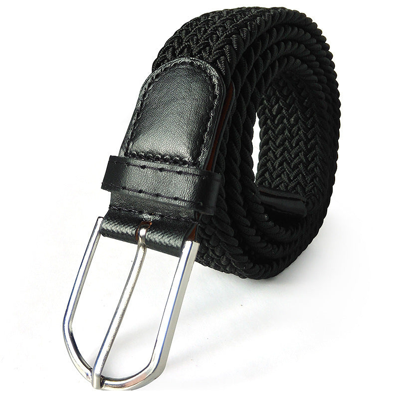 Unisex Braided Elasticated Stretch Canvas Student Belt - Flexible Comfort