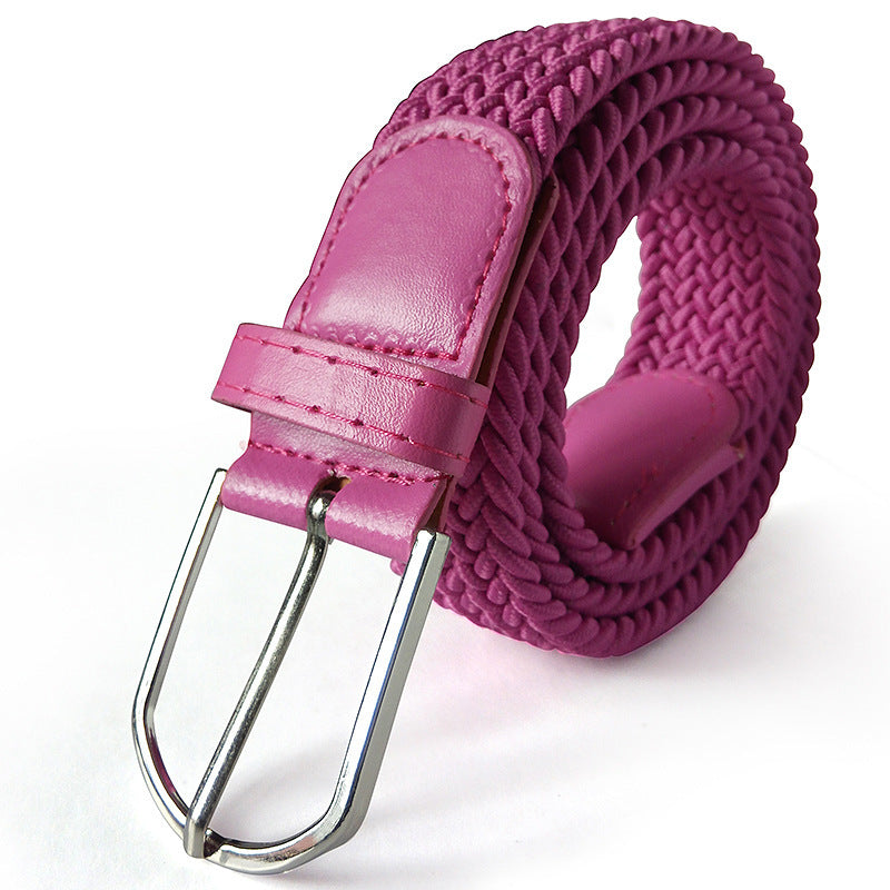 Unisex Braided Elasticated Stretch Canvas Student Belt - Flexible Comfort