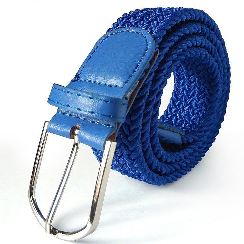 Unisex Braided Elasticated Stretch Canvas Student Belt - Flexible Comfort