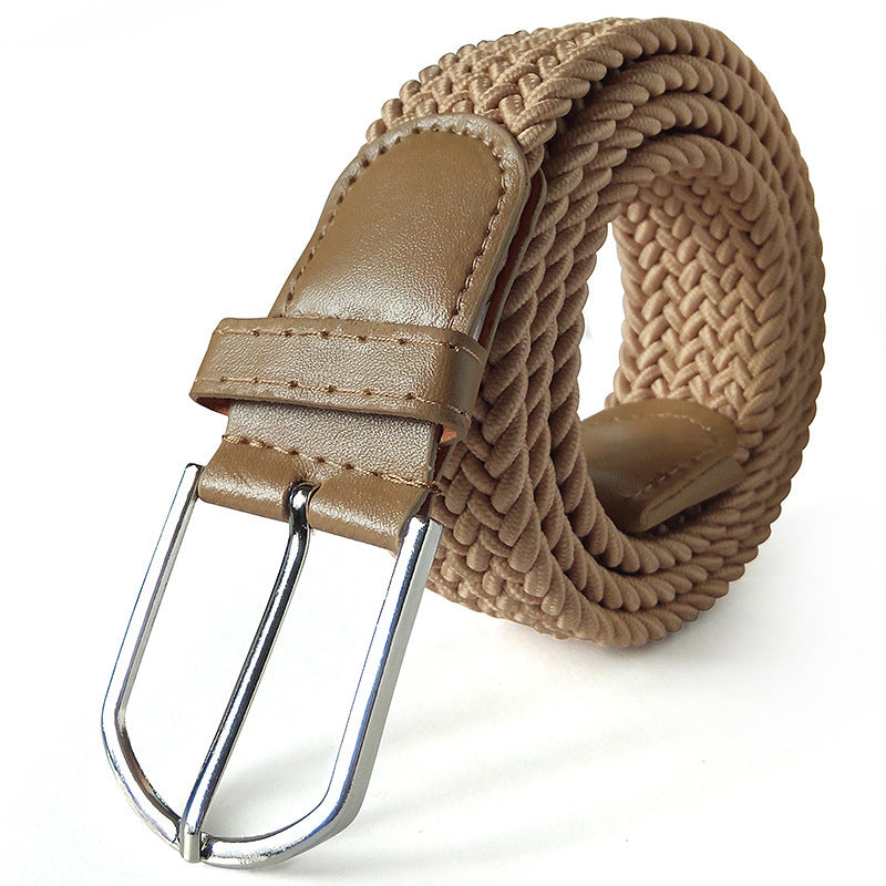 Unisex Braided Elasticated Stretch Canvas Student Belt - Flexible Comfort