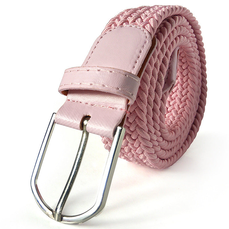 Unisex Braided Elasticated Stretch Canvas Student Belt - Flexible Comfort